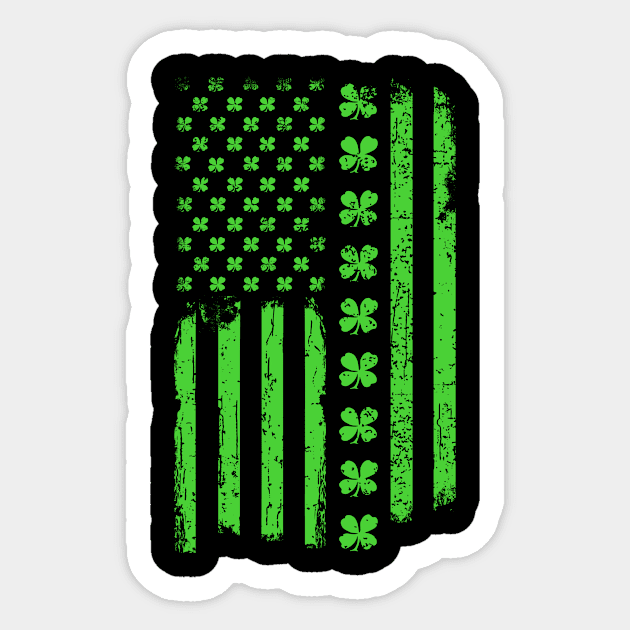 St Patricks Day Irish American Flag Sticker by Xeire